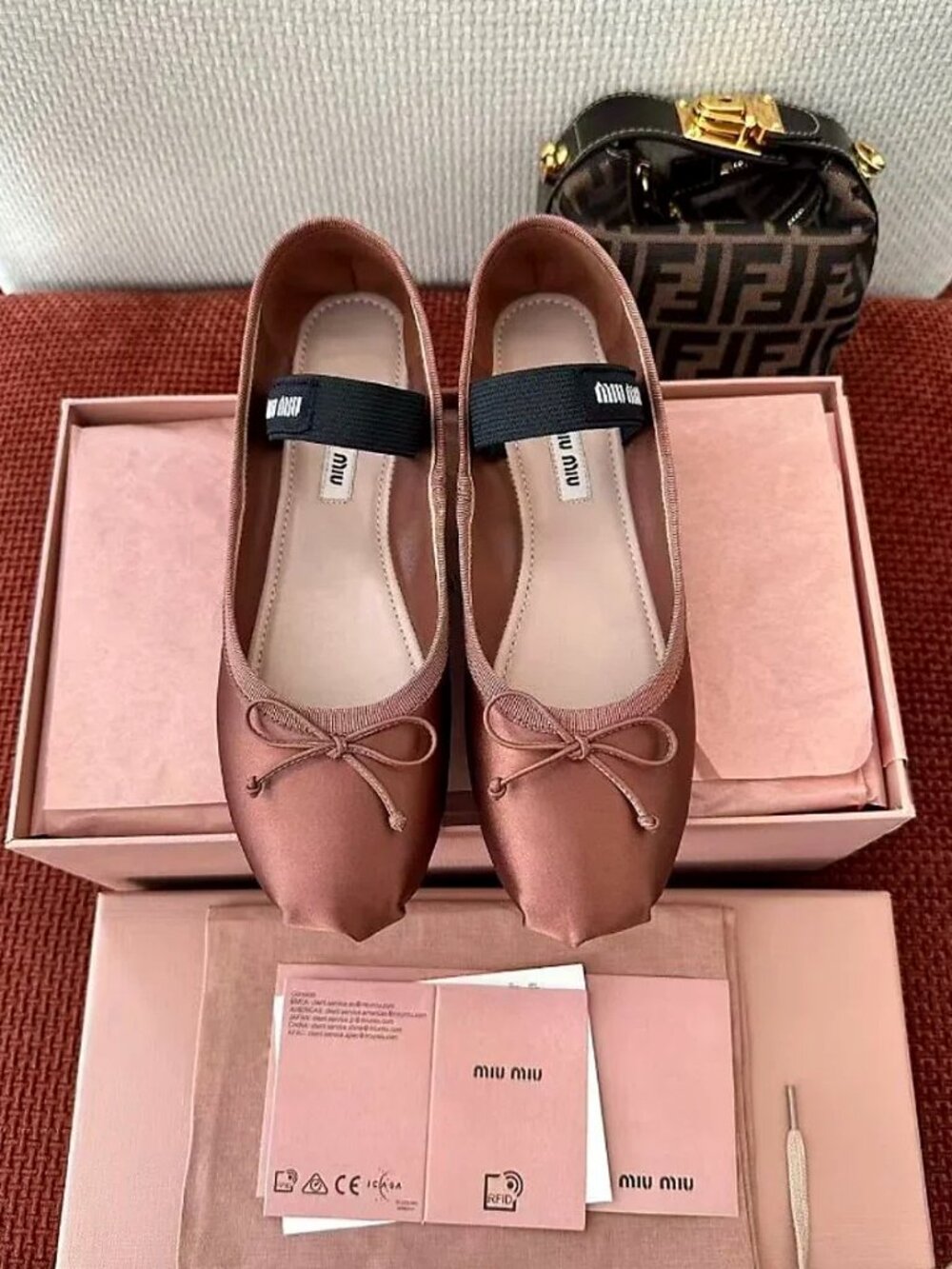 Miu Miu silk satin Mary Jane flats